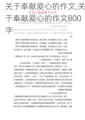 关于奉献爱心的作文,关于奉献爱心的作文800字