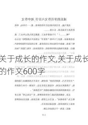 关于成长的作文,关于成长的作文600字