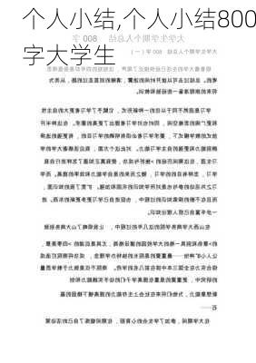 个人小结,个人小结800字大学生