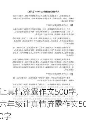 让真情流露作文500字,六年级让真情流露作文500字