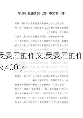 受委屈的作文,受委屈的作文400字