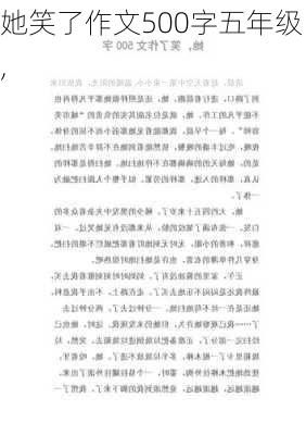 她笑了作文500字五年级,