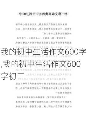 我的初中生活作文600字,我的初中生活作文600字初三