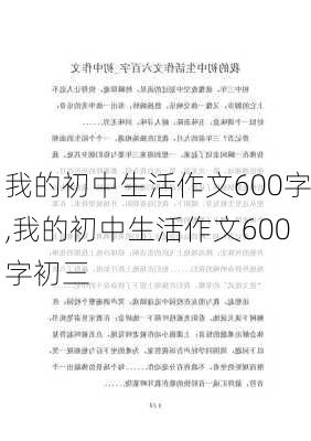 我的初中生活作文600字,我的初中生活作文600字初三