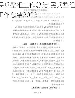 民兵整组工作总结,民兵整组工作总结2023