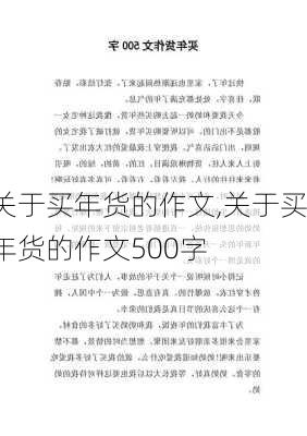 关于买年货的作文,关于买年货的作文500字