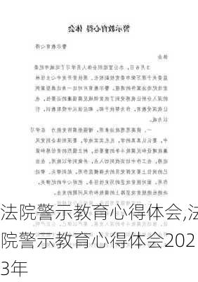 法院警示教育心得体会,法院警示教育心得体会2023年