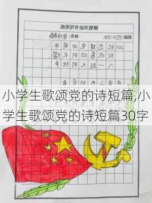 小学生歌颂党的诗短篇,小学生歌颂党的诗短篇30字