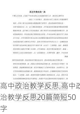 高中政治教学反思,高中政治教学反思20篇简短50字