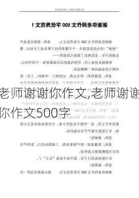 老师谢谢你作文,老师谢谢你作文500字