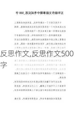 反思作文,反思作文500字