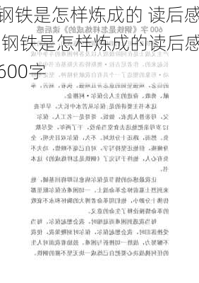 钢铁是怎样炼成的 读后感,钢铁是怎样炼成的读后感600字