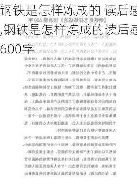 钢铁是怎样炼成的 读后感,钢铁是怎样炼成的读后感600字