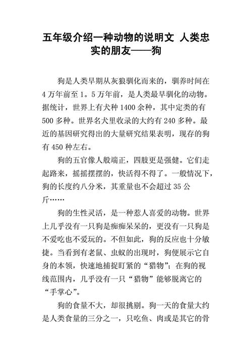 关于动物的说明文,关于动物的说明文500字左右