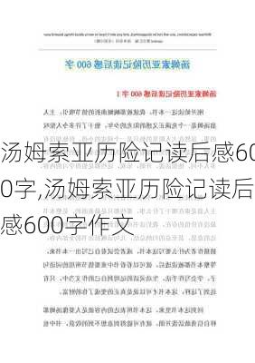 汤姆索亚历险记读后感600字,汤姆索亚历险记读后感600字作文