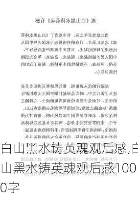 白山黑水铸英魂观后感,白山黑水铸英魂观后感1000字