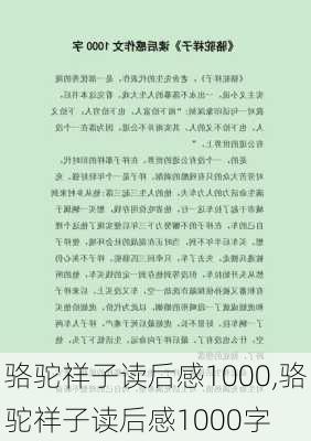 骆驼祥子读后感1000,骆驼祥子读后感1000字