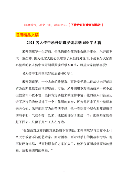 米开朗琪罗传读后感,米开朗琪罗传读后感600字