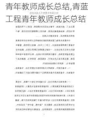 青年教师成长总结,青蓝工程青年教师成长总结