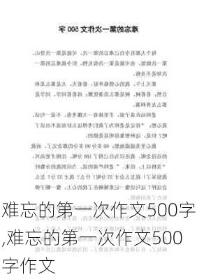 难忘的第一次作文500字,难忘的第一次作文500字作文