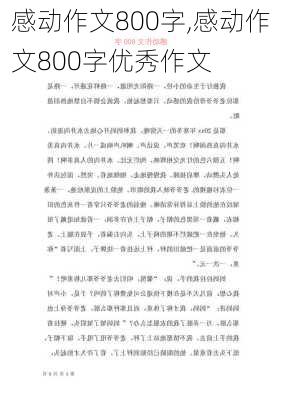 感动作文800字,感动作文800字优秀作文