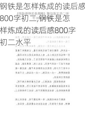 钢铁是怎样炼成的读后感800字初二,钢铁是怎样炼成的读后感800字初二水平