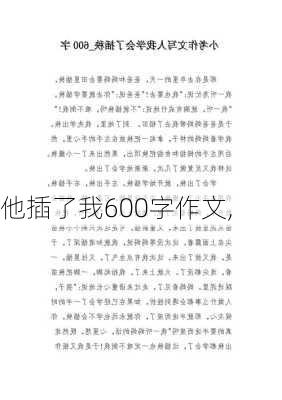 他插了我600字作文,