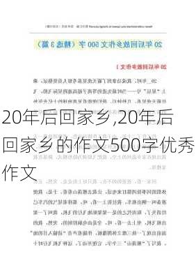 20年后回家乡,20年后回家乡的作文500字优秀作文