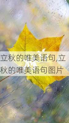 立秋的唯美语句,立秋的唯美语句图片