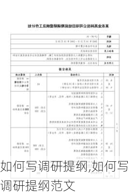 如何写调研提纲,如何写调研提纲范文