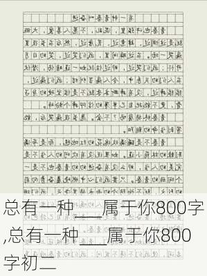 总有一种___属于你800字,总有一种___属于你800字初二