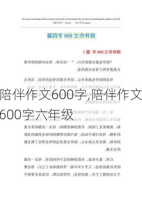 陪伴作文600字,陪伴作文600字六年级