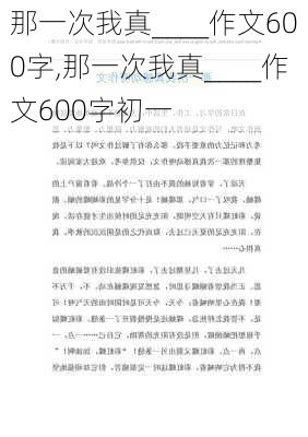 那一次我真____作文600字,那一次我真____作文600字初一