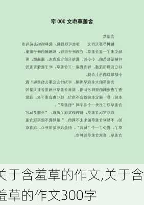 关于含羞草的作文,关于含羞草的作文300字