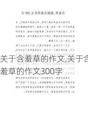 关于含羞草的作文,关于含羞草的作文300字