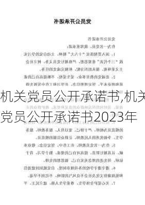 机关党员公开承诺书,机关党员公开承诺书2023年