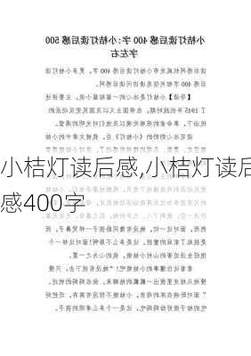 小桔灯读后感,小桔灯读后感400字