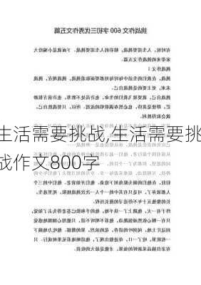 生活需要挑战,生活需要挑战作文800字