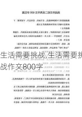 生活需要挑战,生活需要挑战作文800字