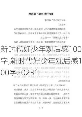 新时代好少年观后感100字,新时代好少年观后感100字2023年