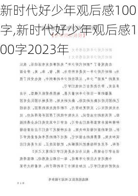 新时代好少年观后感100字,新时代好少年观后感100字2023年