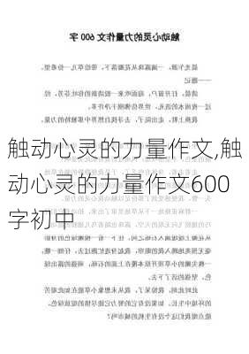 触动心灵的力量作文,触动心灵的力量作文600字初中