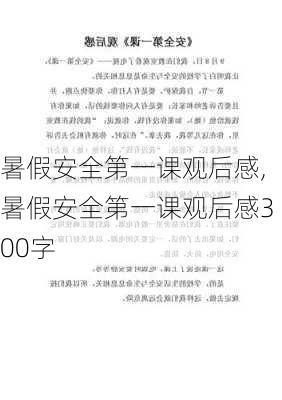 暑假安全第一课观后感,暑假安全第一课观后感300字