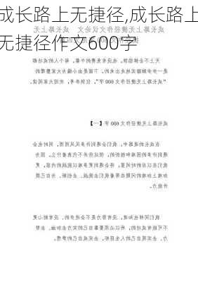 成长路上无捷径,成长路上无捷径作文600字