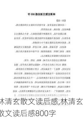 林清玄散文读后感,林清玄散文读后感800字