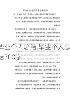 毕业个人总结,毕业个人总结300字