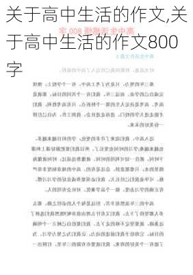 关于高中生活的作文,关于高中生活的作文800字