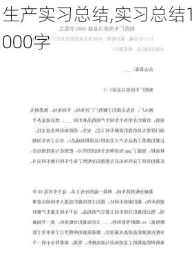 生产实习总结,实习总结1000字