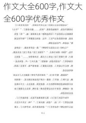 作文大全600字,作文大全600字优秀作文