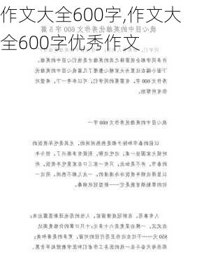 作文大全600字,作文大全600字优秀作文